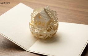 文创礼品设计：3D立体折叠贺卡AI一键出图方案，打造爆款微缩纸艺景观