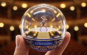 3D透明扭蛋IP手办定制提示词方案：高质感微缩景观视觉，打造爆款IP周边展示图