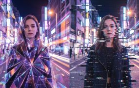 超现实几何艺术风格提示词：普通照片一键升级高阶插画，打造自媒体爆款视觉标识方案