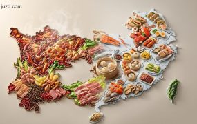 创意美食中国地图海报：各省特色食物版图AI提示词，自媒体爆款视觉方案