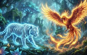 AI神话生物发光视觉设计方案：一键生成电影级流光效果爆款壁纸