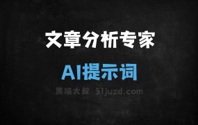 ﻿文章分析专家AI提示词