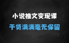 ﻿小说推文图文搬运玩法变现提升课，全程干货毫无保留