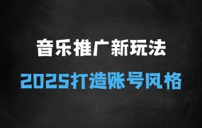 ﻿2025新版音乐推广赛道最新玩法，打造出自己的账号风格