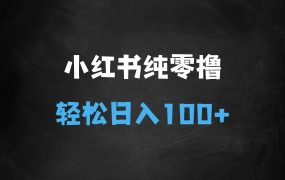 ﻿小红书全新纯零撸项目，只要有号就能玩，可放大批量操作，轻松日入100+【揭秘】