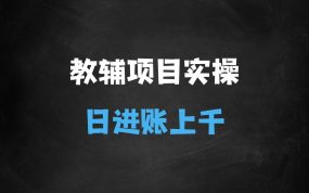 ﻿教辅项目实操手册，单日进账上千，可持续可放大