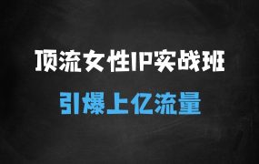 ﻿顶流女性IP实战班，流量上亿情绪引爆法，深度打磨顶流女性IP硬核基本功