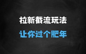 ﻿拉新截流玩法讲解，年前平台送福利，让你过个肥年